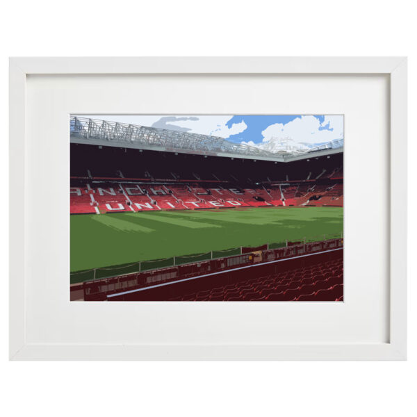 Old Trafford Artwork Framed With White Mount - Image 3