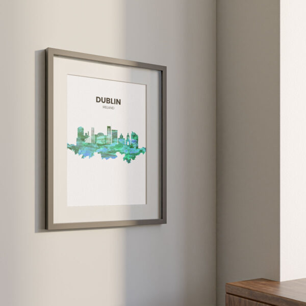 Personalised City Skyline Artwork Framed With White Mount - Image 3