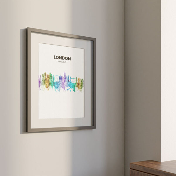 Personalised City Skyline Artwork Framed With White Mount - Image 2