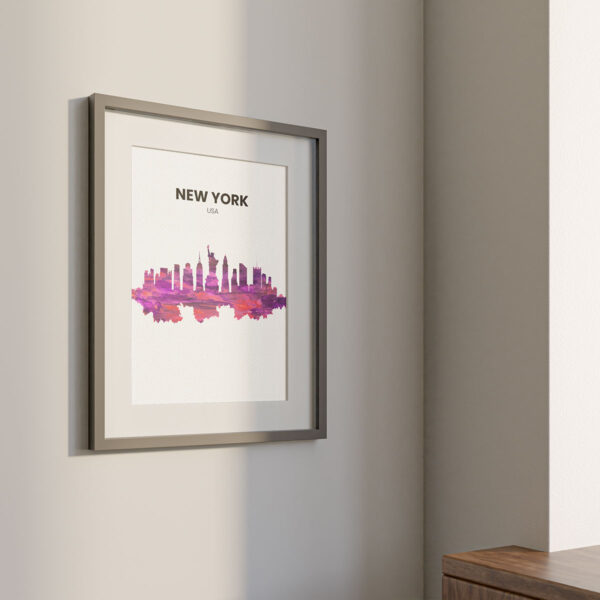 Personalised City Skyline Artwork Framed With White Mount - Image 4